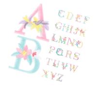 INOOMP 26 Pezzi Toppe Ricamate Floreali Lettere per Abbigliamento e Scarpe, Patch Stirabili Pratiche in Filo Ricamato, per Negozio di Vestiti o Uso Domestico