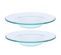 INOOMP 2pezzi Piatto Sottopiatto di Ricambio Trasparente in Vetro per Scioglimento Cera Aromaterapia Adatto per Lampade Diffusori Olio Essenziale Facile da Pulire e Sostituire