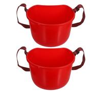 INOOMP 2pezzi Secchio di Plastica Vuoto per Raccolta di Frutta Cesto Compatto per Verdure Zaino Agricolo con Tracolla Regolabile Contenitore Leggero per Giardinieri