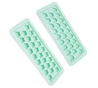 INOOMP 2pezzi Stampo per Ghiaccio Celle Forma di Cuore e Stella Plastica Sicura per DIY Gelati Dessert e Cubetti per Casa Cucina e Bar Facile da Pulire e Riempire