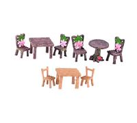 INOOMP 3 Set Fai Da Te In Miniatura Sedie Modelli In Miniatura Da Esposizione In Giardino Per In Una Piccola Casa Mobili Per Casa Delle Bambole Tavolo Da Pranzo Mobili Per