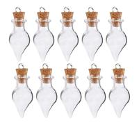 INOOMP 30 pezzi Bottigliette in Vetro Goccia con Tappo Sughero Bottiglie Trasparenti per Desideri e Decorazioni DIY Contenitori per Polvere Sogni per Pendenti e Regali Creativi