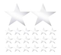 INOOMP 36 Decorazioni a Forma di Stella in Carta Argentata, Sagome a Cinque | Stella decorativa da 28 cm per feste, stelle di carta bianche per fondali, decorazioni da tavolo e pannelli per le firme