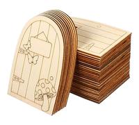 INOOMP 36 Pezzi Di Ornamenti Creativi Decorazioni Per Fatine Mini Camerette Per Fai Da Te Porte Decorative Per Giardino Kit Per Porte Gnomi Casette Non Verniciate
