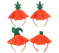 INOOMP 4 fasce per capelli del Ringraziamento: fasce per capelli con foglie di zucca per bambine - per da festa, decorazioni per copricapi autunnali per il festival del Ringraziamento