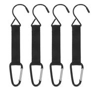 INOOMP 4 Ganci da Campeggio, Clip, moschettone, Sport all'Aria Aperta, Ganci per recinzioni in Metallo per Borse da Baseball, Zaini da Softball, Portachiavi e Attrezzatura da Appendere, Nero