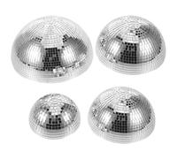 INOOMP 4 Mezze Sfere da Discoteca Decorative da Parete, Stile retrò, | Sfera a specchio riflettente in vetro scintillante, perfetta per feste anni '70 e '80, bar, casa, eventi e come