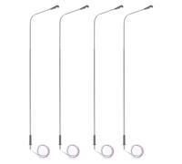 INOOMP 4 mini lampioni a LED in scala 1:50 per modellismo ferroviario e | Mini lampione stradale per illuminazione di case delle bambole, valorizza le viste delle strade cittadine, luce bianca per
