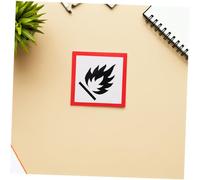 INOOMP 4 Pezzi Adesivi Antincendio per Rifiuti Etichette Avviso Fiamma Autoadesive Resistenti Intemperie per Scuole Parchi e Spazi Pubblici Sicurezza Incendi