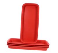 INOOMP 4 Pezzi Base per Vaso da Fiori Saochi di pianta Rettangolare Piatti di Fiori vassoi per Piante Vassoio per fioriera vaschetta Rettangolare per l'acqua Resina Brown