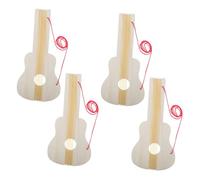 INOOMP 4 Pezzi Chitarra in Legno per Asilo Forme di Chitarra in Cartone Chitarre in Cartone da Decorare Kit Artigianali per Chitarre per di Legno Beige