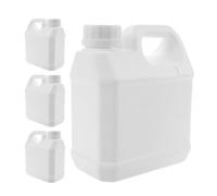 INOOMP 4 Pezzi Contenitore Plastico Bianco da 1l Coperchio Ermetico, Secchio Compatto per Stoccaggio Liquidi come Acqua e Olio, per Campeggio e Laboratorio