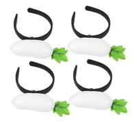 INOOMP 4 Pezzi Creative Fruit and Vegetable Hairband Banca divertente Testa di vacanza divertente fascia vegetale Accessori per novità Parrucchiato vegetale plastica bianca