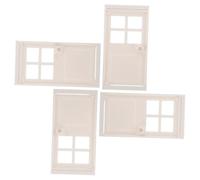 INOOMP 4 Pezzi Little Mason Toys Tiny Homes Miniature Dollhouse Door Model Miniature Door Dollhouse Building Supplies Pretend Play Mini Door Mini Fairy Door Dollhouse Mini Door White