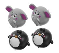 INOOMP 4 Pezzi mini auto da ritirare giocattoli per auto animali inerziali giocattolo per auto a spinta con animali tira indietro le macchine giocattolo pp