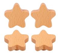 INOOMP 4 Pezzi Pomello in Legno Moderno per Mobili, Forma Creativa Beige | Comodo da Impugnare, senza Spigoli Taglienti Né Sbavature, Leggero, Facile da Installare su Cassetti e Armadi
