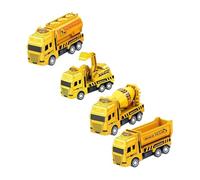 INOOMP 4 Pezzi Tira Indietro La Macchina Che Fa i Primi Passi Mini Piccoli Piccolo Giocattolo Per Auto Spingere Il Giocattolo Dell'auto Veicoli a Frizione Plastica Giallo