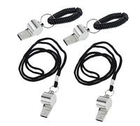 INOOMP 4pezzi Fischietto Arbitro Metallo Fischietto Di Emergenza Ad Alta Frequenza Per Arbitro Sportivo Esterno Leggero Portachiavi