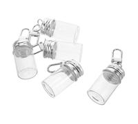 INOOMP 5 Pezzi Bottiglia del portachiavi mini fiale mini bottiglia di mini bottiglie di piccoli vasetti mini barattoli Acciaio inossidabile Transparent