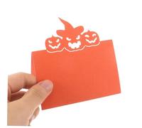 INOOMP 50 Pezzi Harvest Pumpkin Place Cards Rustic Halloween Table Markers For Dinner Party Thanksgiving Seasonal Events With Writable Surface