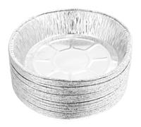 INOOMP 50 Pezzi Vassoio Rotondo in Alluminio per Torte e Patatine, | Ciotole Monouso Bordi Lisci, Adatte a Barbecue e Preparazione Pasti, per Forno e Friggitrice ad Aria