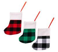 INOOMP 6 Pezzi Calze Natalizie in Peluche Leggere capacità Sufficiente per Dolci, Facili da Appendere Come Decorazioni per Albero di Natale o Finestra