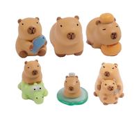 INOOMP 6 Pezzi Capibara Micro Paesaggio Compleanno Figurina Mini Giocattoli Figura Ornamenti Di Animali Di Simulazione Ornamenti Animale Bomboniere Capibara Resina