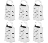 INOOMP 6 Pezzi Grattugia per Formaggio in Acciaio Inox Multifunzione Manico Robusto, Mini Taglierina Manuale per Verdura, Spezie e Frutta, Utensile da Cucina Salvaspazio per Uso