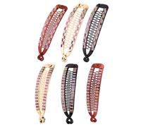 INOOMP 6 Pezzi Mollette per Chioma a Forma di Pesce con Pietre Decorative, Riutilizzabili e Resistenti, per Fermare la Coda di Cavallo in Ogni Stagione Party Stile Casuale
