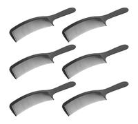 INOOMP 6 Pezzi Pettine per Chioma Professionale Nero in Plastica per Styling e Districante Meno Danni, per Salone e Uso Domestico, Adatto a Parrucche e Chioma Naturali