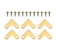 INOOMP 6 Pezzi Staffe Angolari in Ottone Lucido, Giunti a Staffa ad Angolo Retto Spessi per Mobili, Connettori per Cornici e Cassetti, Supporti Durevoli per Progetti di Falegnameria