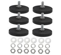 INOOMP 6 Pezzi Supporto Magnetico per Fissaggio Luci Auto Calamita Gommata Nera, Filettatura M6 e Rivestimento Antigraffio Resistente All'acqua per Montaggio Strumenti e Fotocamere