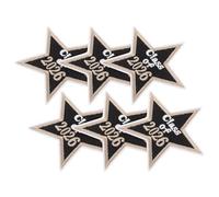 INOOMP 6 Pezzi Toppa Ricamata Termoadesiva a Forma di Stella Nera per Cappelli e Abbigliamento, Adesivo Posteriore per Riparazioni Creative, per Stagione di Laurea
