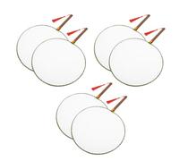 INOOMP 6 Pezzi Ventaglio Artigianale per Bianco in Legno, Portatile | Nappina, Leggero e Fresco, per Scuola e Lezioni D'arte, Stimola Creatività