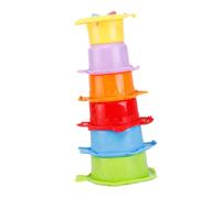 INOOMP 6Pezzi Tazze Impilabili Colorate Tema per Giocattoli Montessori per Bagno Resistente e Sicuro Stimola Immaginazione e Coordinazione