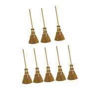 INOOMP 8 Pezzi Di Accessori Per Casa Delle Bambole Miniatura Per Casa Delle Bambole Scopa Scopa Di Strega Giocattoli Scopa Di Paglia Morbida Decorazioni Per La Casa Mini Scopa Di