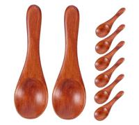 INOOMP 8 Pezzi Mini in Legno Massello Cucchiai per Spezie Gelato Caffè e Condimenti Design Antiscivolo Ergonomico Superficie Non Porosa per Cucina