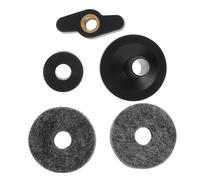 INOOMP Accessori per Supporto Piatti Batteria Feltro Resistente Set e Viti a Mano Manicotti in Plastica Neri per Fissaggio Facile, per Manutenzione e Protezione Piatti