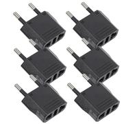 INOOMP Adattatore Presa 6 Pezzi da Viaggio Nero Compatto e Portatile in Abs e Rame, 125-250v, per Ufficio e Trasferte di Lavoro