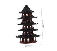 INOOMP antichi della pagoda Decor del serbatoio padiglione in miniatura Pagoda in miniatura padiglione dell'acquario Arredamento plastica Marrone