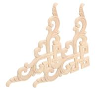 INOOMP Applique in Legno Decorativo 2 Pezzi Inserti Angolari per Mobili, Applique da Parete per Arredamento Casa e Camera da Letto 15X15 CM
