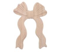 INOOMP Applique in Legno Intagliato a Fiocco Non Verniciato, Inserti Decorativi per Mobili e Rivestimenti per Caminetti, Applique Angolari per Arredamento Classico