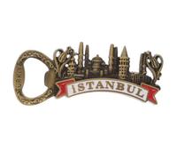 INOOMP Apribottiglie per birra, apribottiglie magnetico per frigorifero a | Apribottiglie magnetico da frigo, souvenir della città di Istanbul, con forte supporto magnetico, regalo decorativo a tema,