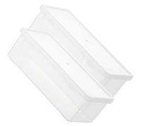 INOOMP Astuccio Portapenne Trasparente in Plastica 2 Pezzi, Scatola Portamatite Multifunzione 19x9,5x6 Cm, Organizer per Cancelleria Studenti e Ufficio, Porta Penne e Matite da Disegno