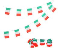 INOOMP Bandiera Italiana Mini 14x21 Cm Set 30 Pezzi in Poliestere Resistente, Striscione Bandiere Nazionali Decorativo per Feste Sportive e Bar, Ghirlanda da Appendere per Eventi