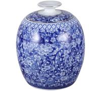 INOOMP Barattolo in Ceramica Blu e Bianca per tè Sfuso Chiusura Ermetica, Contenitore Multifunzione per Cucina e Conservazione Alimenti Secchi, Barattolo Porta-tè Decorativo per Uso