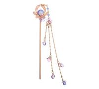 INOOMP Bastoncino per Chioma da Sposa Vintage in Lega e Resina Porpora, Accessorio Elegante e Confortevole per Acconciature Bridal Hair Styling in Stile Cinese