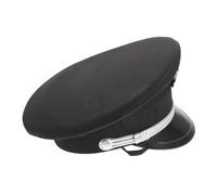 INOOMP Berretto da macchinista nero classico per adulti, stile ferroviere professionale - ideale come accessorio per feste a tema e foto ricordo
