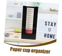 INOOMP Bicchieri Nero con Dispenser per Tazze e Coperchi Organizer per Bar e Ufficio Supporto da per Bicchierini Usa e Getta Moderno e Funzionale