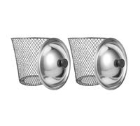 INOOMP Bidone della Spazzatura Coperto in Metallo da Giardino 2 Pezzi con Coperchio e Aerazione Ottimizzata, Contenitori per Compostaggio Esterno per Vermi, per Patio e